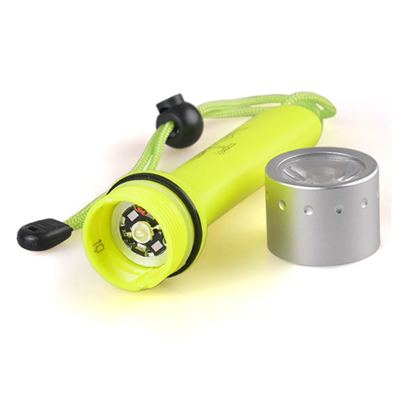 Портативный светодиодный фонарик для дайвинга GM Mini Q5, водонепроницаемый подводный фонарь со светодиодной подсветкой мощностью 3 Вт, для подводного плавания Используется батарея 4 * AA для рыбалки Изображение 1