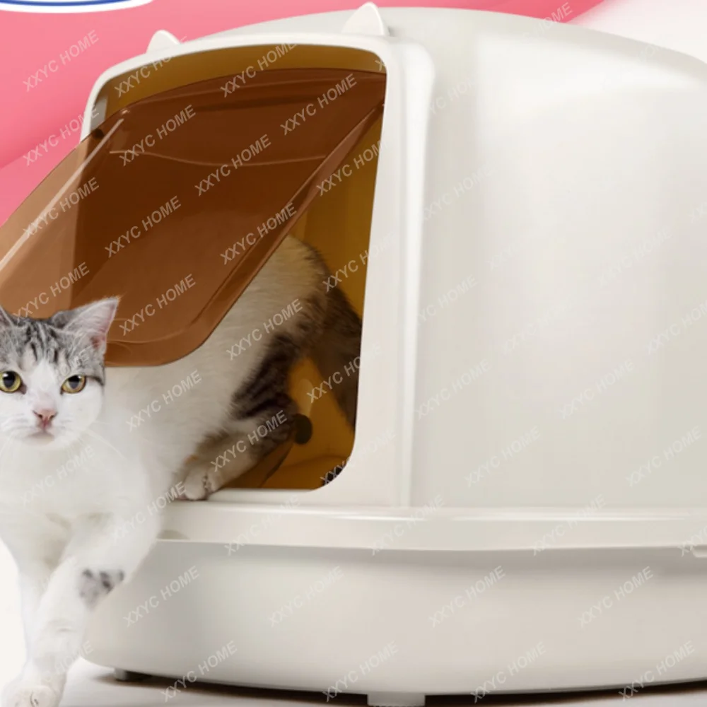 Ящик для кошачьего туалета Очень большой, полностью закрытый ящик для кошачьего туалета, дезодорант от брызг, Полузакрытый кошачий туалет Изображение 0