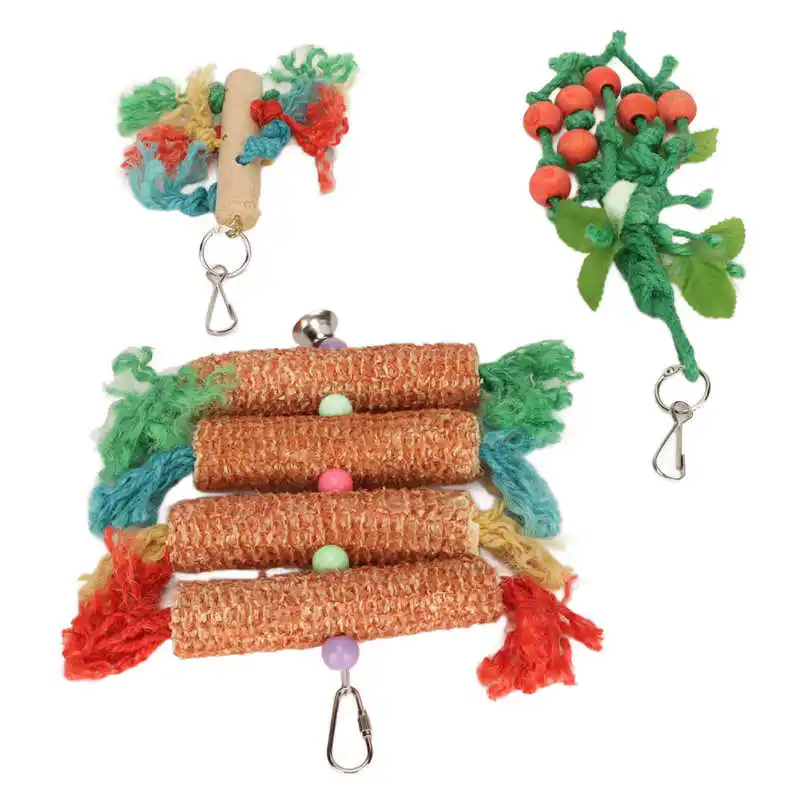 Игрушка для жевания кукурузы в клетке для попугаев, красочные игрушки, устойчивые к укусам, для лазания и изучения Изображение 0