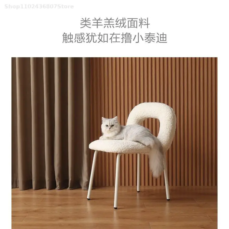 Стул для пончиков Nordic home дизайнерский обеденный стул с откидной спинкой для маленькой квартиры легкое роскошное кресло для макияжа sillas de comedor silla Изображение 3