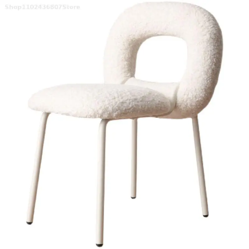 Стул для пончиков Nordic home дизайнерский обеденный стул с откидной спинкой для маленькой квартиры легкое роскошное кресло для макияжа sillas de comedor silla Изображение 4