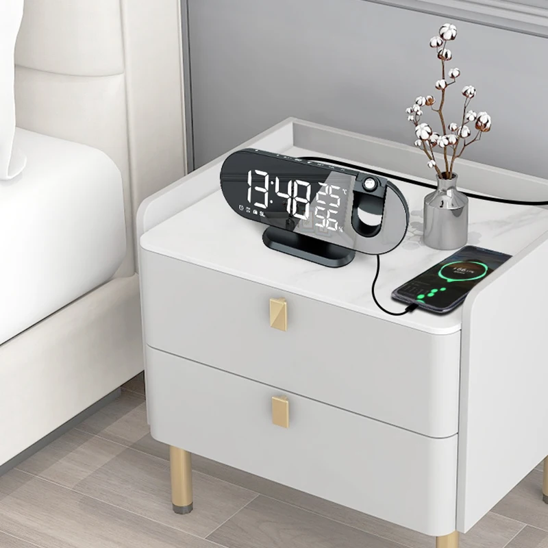 Светодиодный цифровой проекционный будильник Электронный будильник с проекционным проектором времени Прикроватные часы для спальни без звука Изображение 3