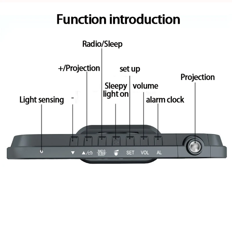 Светодиодный цифровой проекционный будильник Электронный будильник с проекционным проектором времени Прикроватные часы для спальни без звука Изображение 4