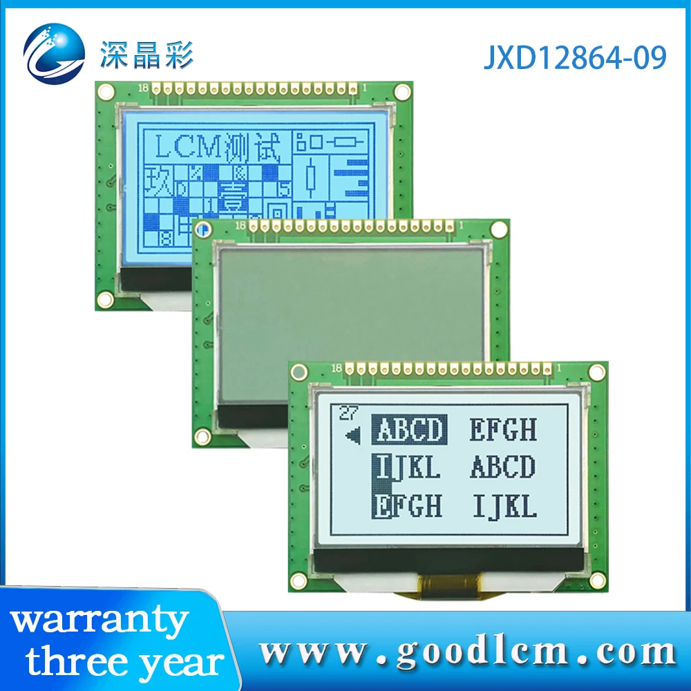 жк-дисплей с матрицей 12864 cog зелено-синего цвета с подсветкой JXD12864-09 ЖК-модуль cog cog12864 стандартный экран Изображение 4