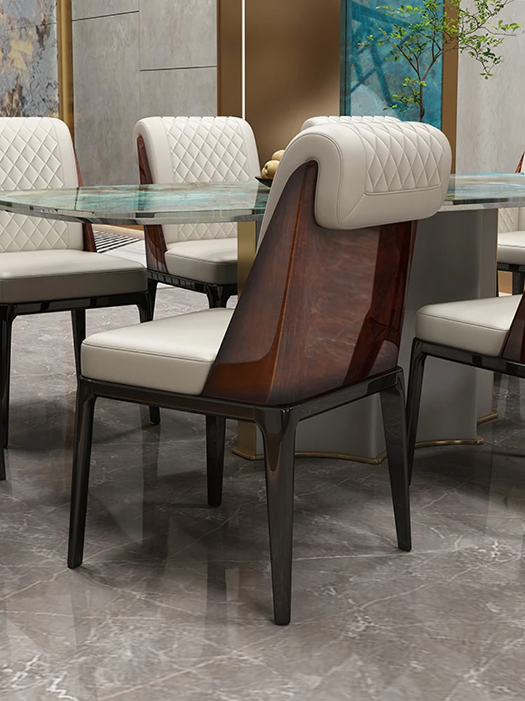 Удобные и малоподвижные высококачественные обеденные стулья в итальянском стиле, покрытые лаком высокого качества, с подлокотниками Изображение 4