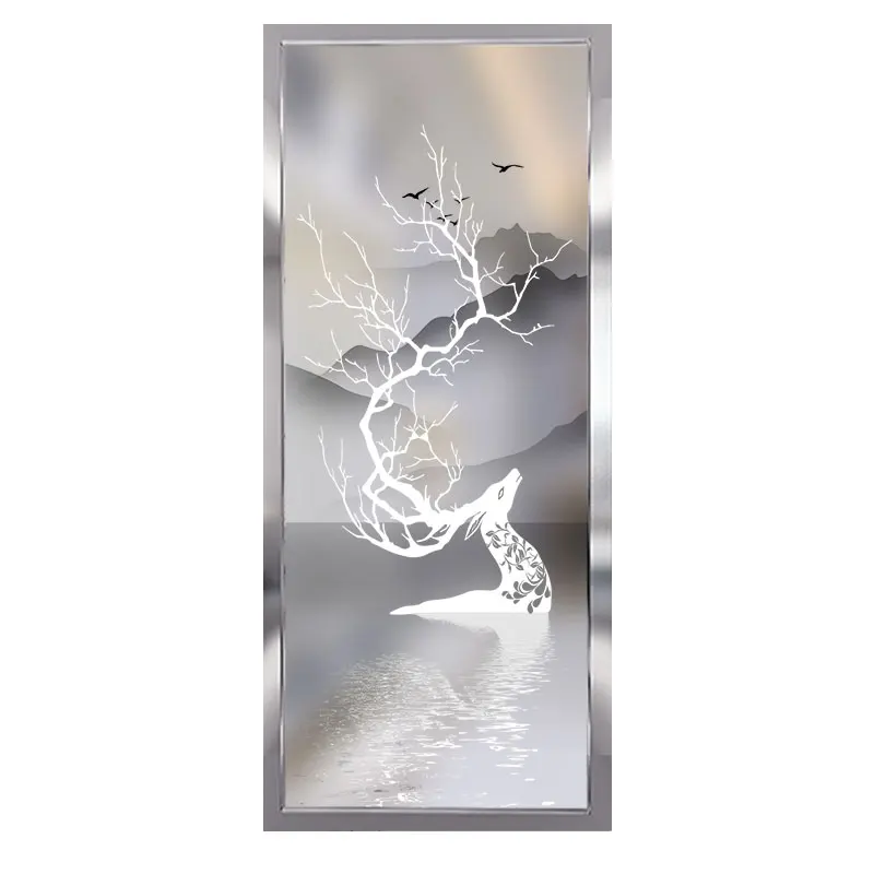 Стеклянная перегородка гостиная крыльцо офис мода современный минимализм спальня складная ширма матовое ремесло на заказ Изображение 4
