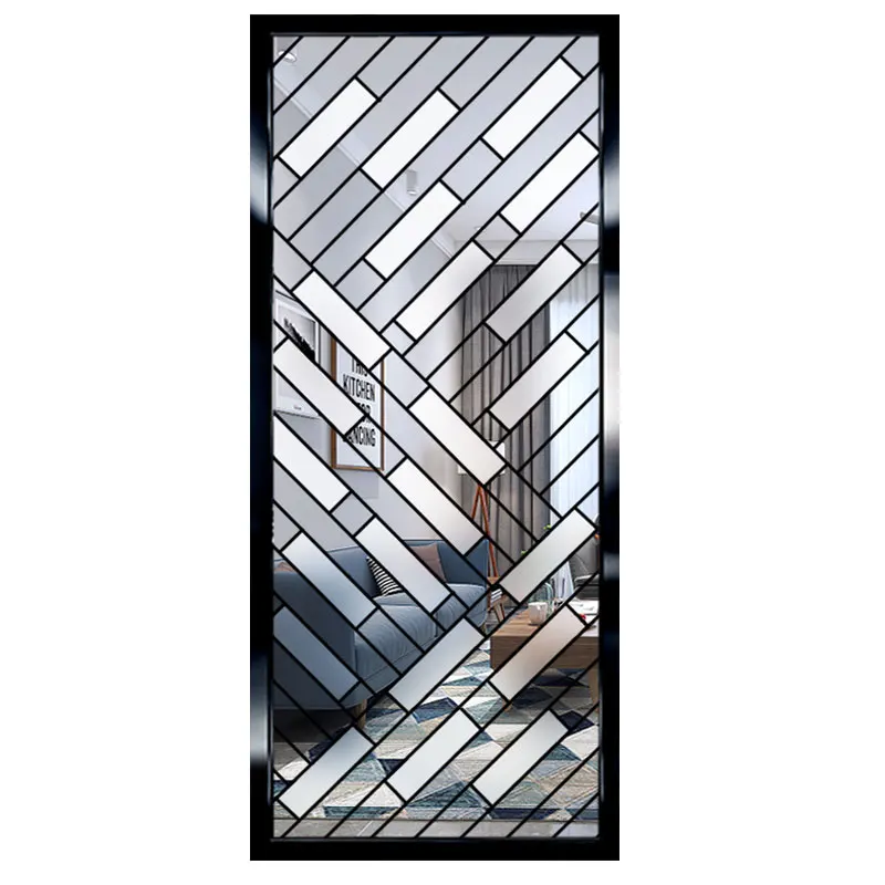 Стеклянная перегородка гостиная крыльцо офис мода современный минимализм спальня складная ширма матовое ремесло на заказ Изображение 5
