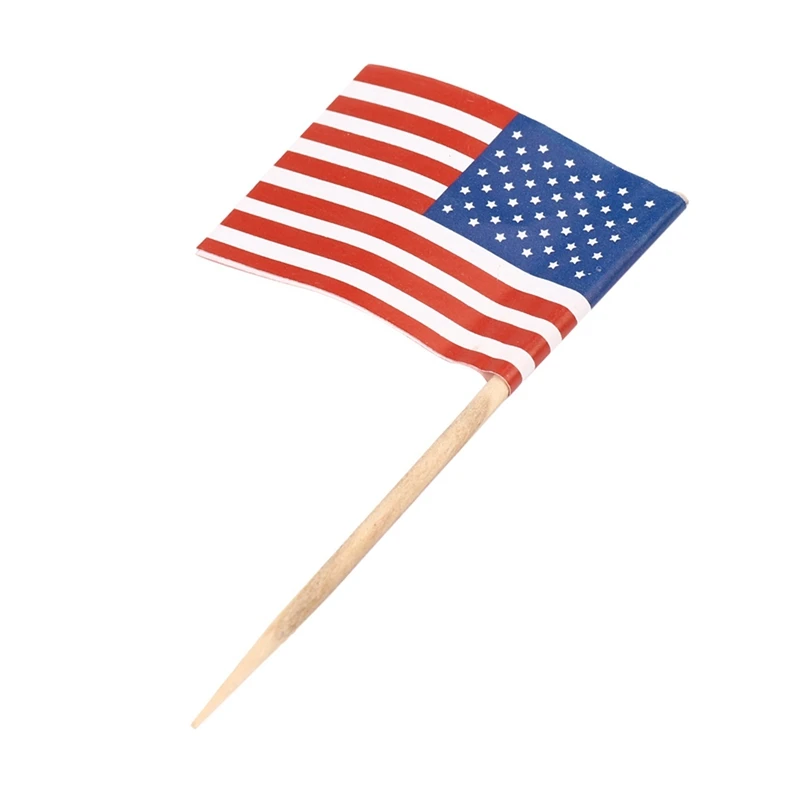 500 Зубочисток С Американским Флагом Для Украшения Праздничных Кексов И Мини-Закусок Изображение 3