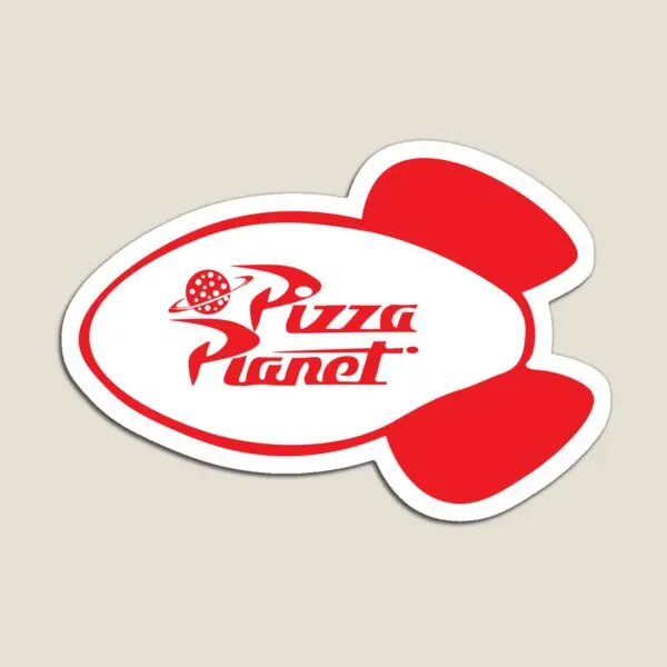 Магнитный держатель с логотипом Pizza Planet Rocket для холодильника, Органайзер, игрушка для детей, Магнитный красочный холодильник, Милые наклейки для малышей Изображение 0