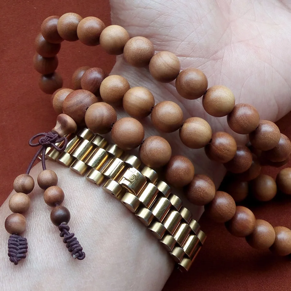 8 мм 108шт Натуральный Аутентичный Майсур Индийский Сандал бусины браслет женские деревянные украшения браслет ручной орнамент Изображение 4
