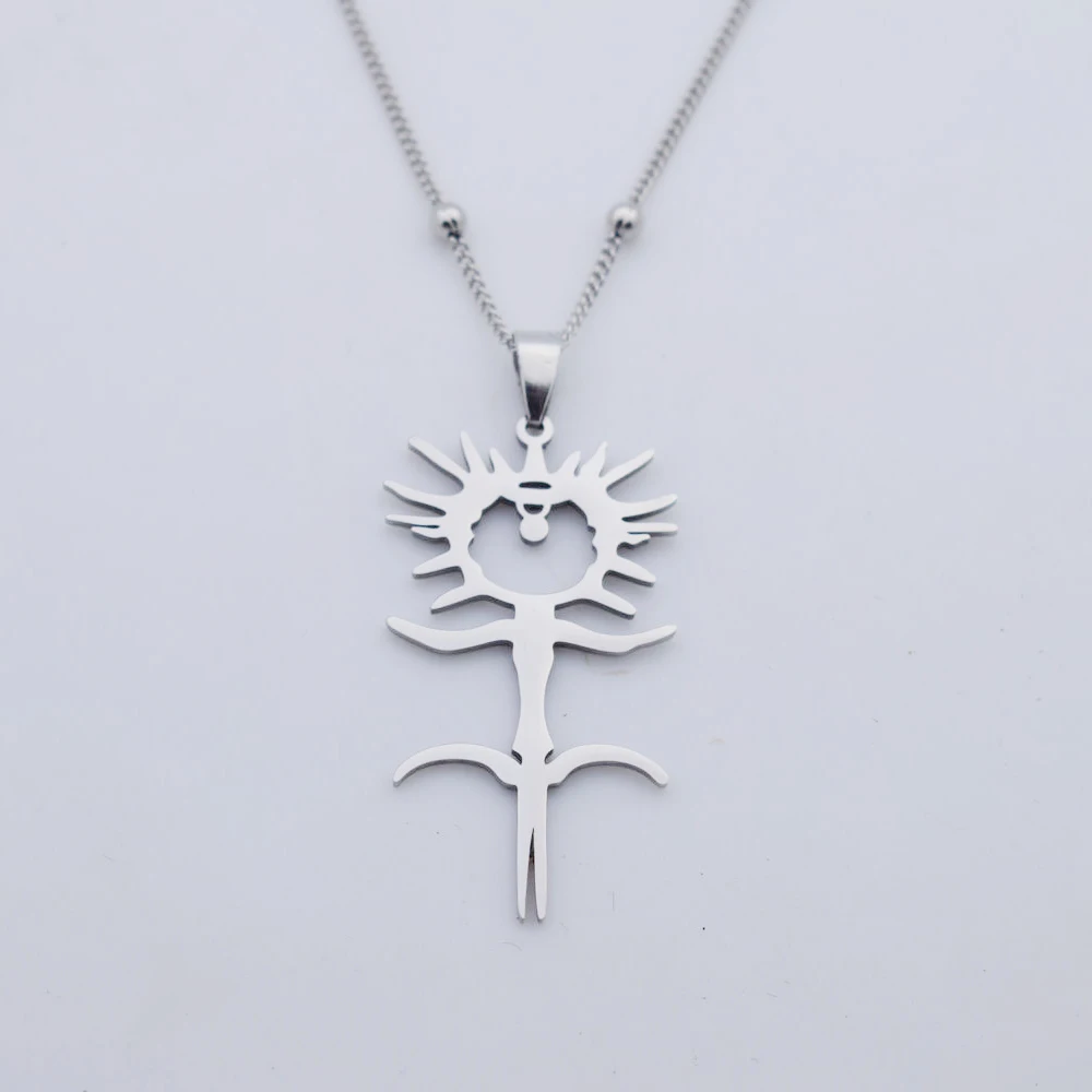Ожерелье SanLan Ghostemane Подвески из нержавеющей стали для женщин colgantes mujer, медальон-амулет Изображение 3
