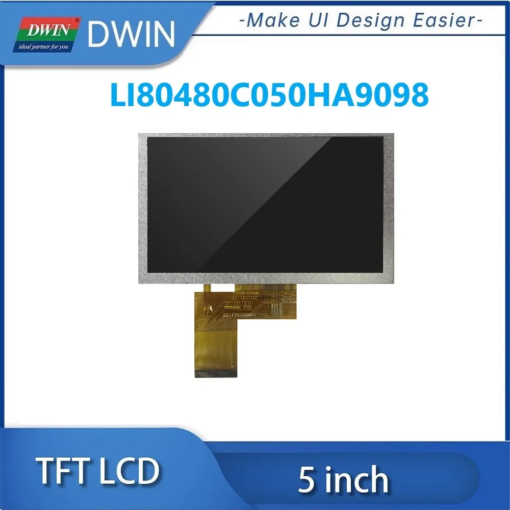 DWIN 5-дюймовый ЖК-Дисплей Высокой Яркости 900nit 800x480 IPS TFT С Интерфейсом RGB LI80480C050HA9098 Изображение 1