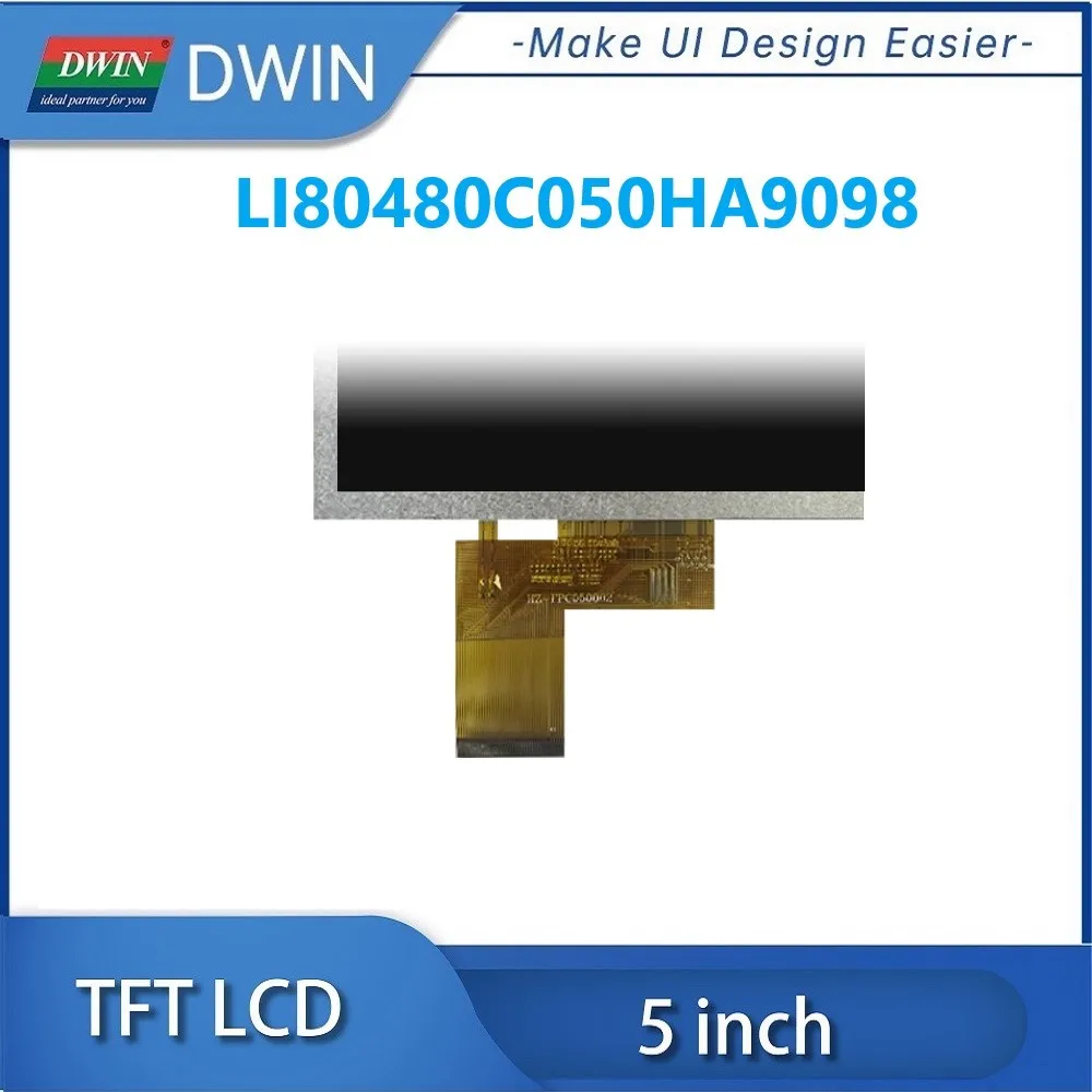 DWIN 5-дюймовый ЖК-Дисплей Высокой Яркости 900nit 800x480 IPS TFT С Интерфейсом RGB LI80480C050HA9098 Изображение 3