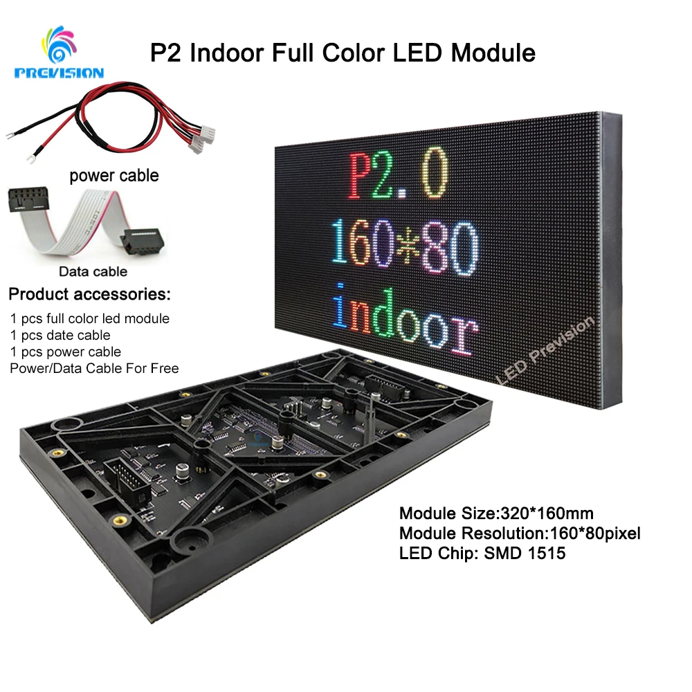 Дешевая светодиодная Видеостена HD Small Pixel Clear RGB Indoor SMD1515 P2 320 * 160 мм, модуль светодиодного дисплея, 3D Цифровые панели для рекламных щитов Изображение 0