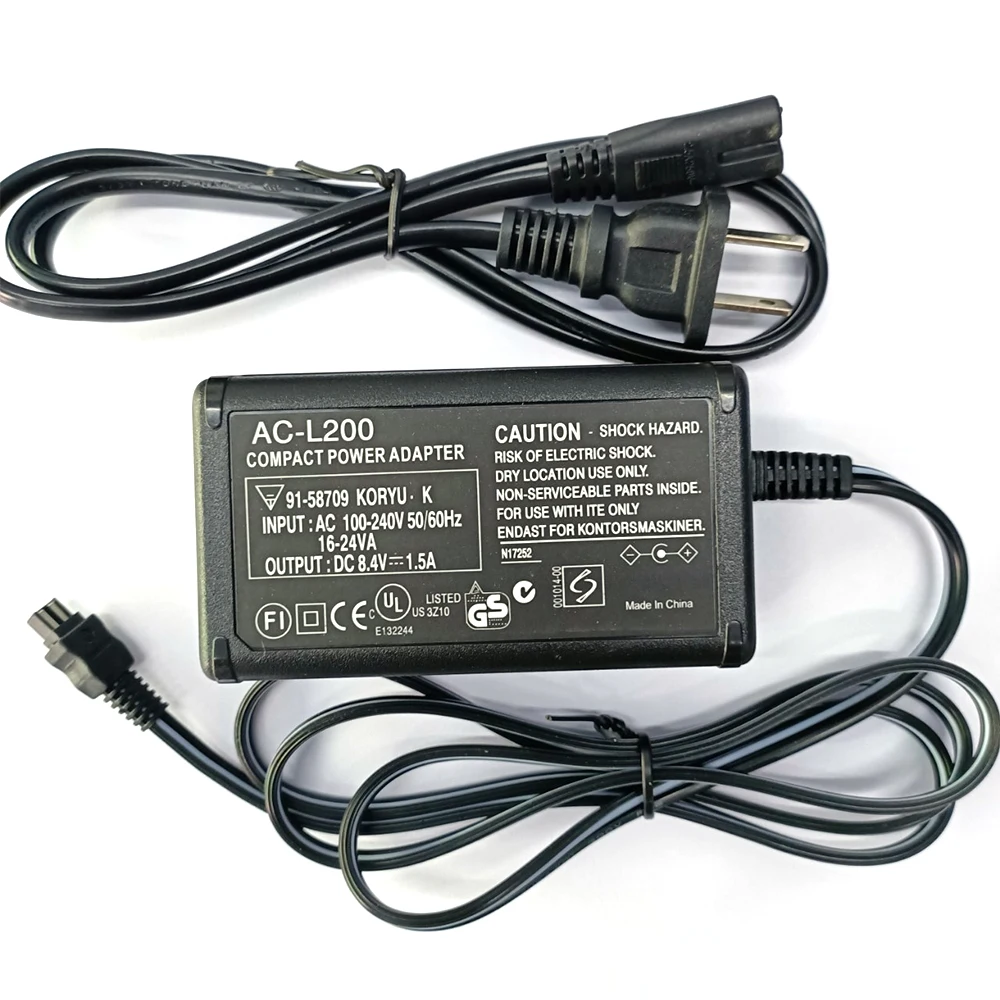 AC-L200 Адаптер Питания переменного тока для Видеокамеры Sony Handycam DCR-SX40, SX41, SX45, SX60, SX65, DCR-DVD7, DVD105, DVD108, DVD203, DVD308, DVD610 Изображение 2