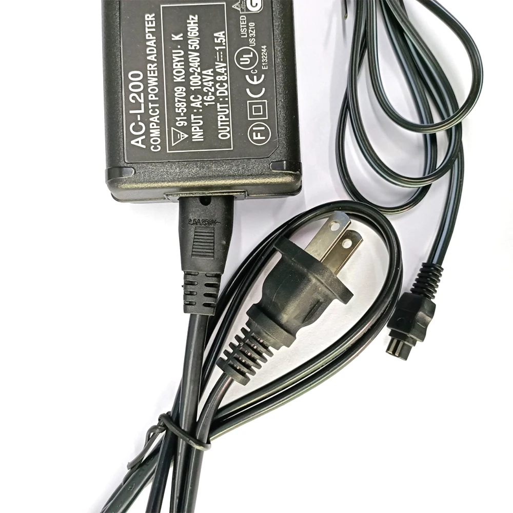 AC-L200 Адаптер Питания переменного тока для Видеокамеры Sony Handycam DCR-SX40, SX41, SX45, SX60, SX65, DCR-DVD7, DVD105, DVD108, DVD203, DVD308, DVD610 Изображение 4