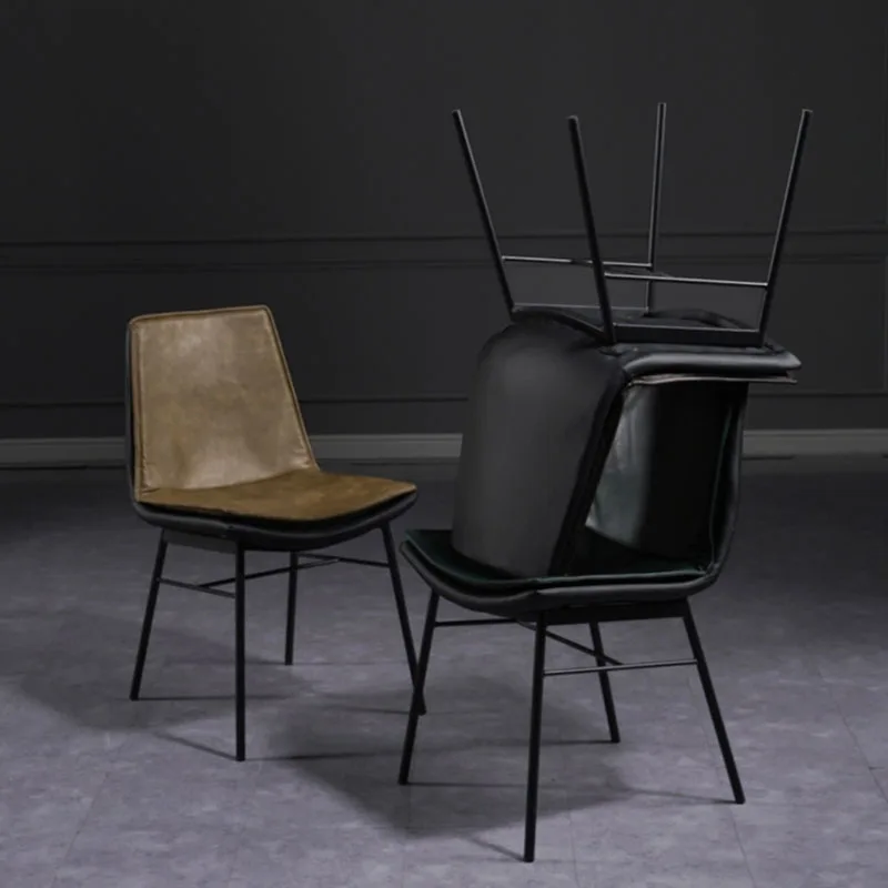 Обеденные стулья с черными Металлическими ножками, Роскошное удобное Ленивое кресло с откидной спинкой, Одноместные обеденные стулья Relax Dine, Модные товары для дома Sillas Изображение 4