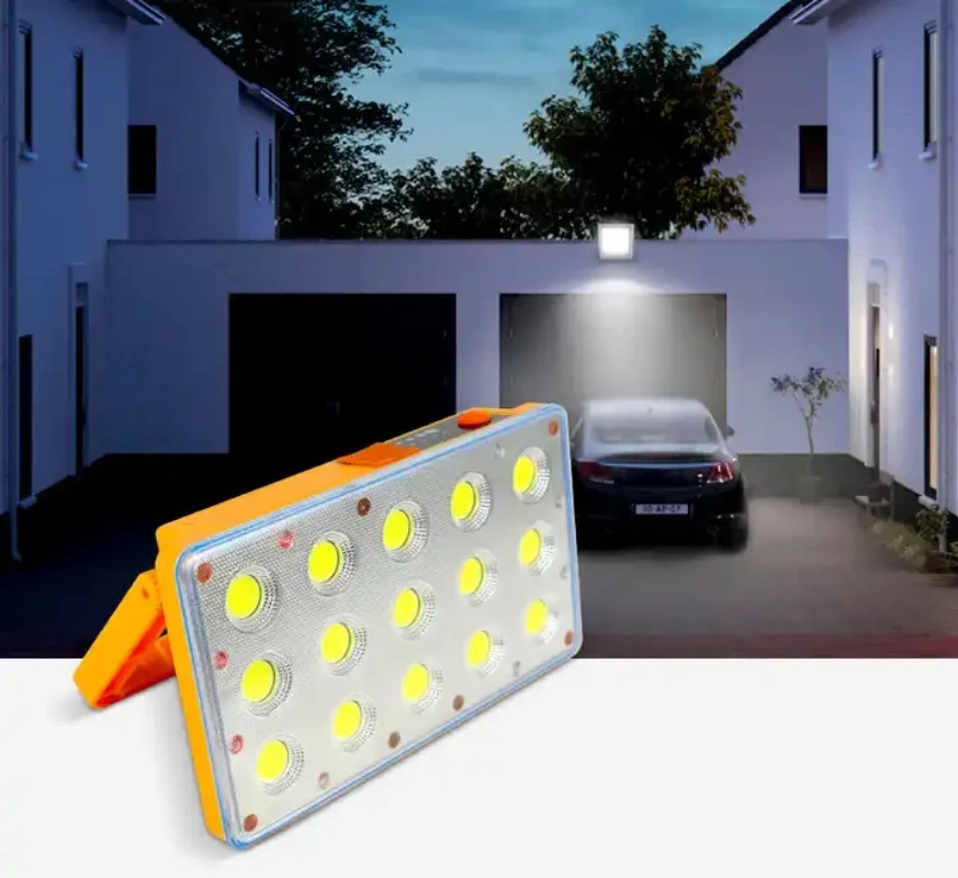 Солнечный рабочий светильник Cob Светодиодные прожекторы Портативный USB перезаряжаемый походный фонарь на открытом воздухе с подставкой Ручной Магнитный блок питания Изображение 5