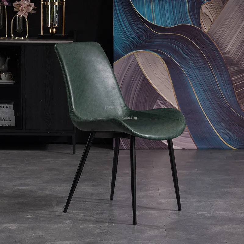 Современный кожаный стул для столовой Nordic INS Модная Мебель для гостиной Кресло для отдыха со спинкой Минималистичный кухонный стол Стул Изображение 1