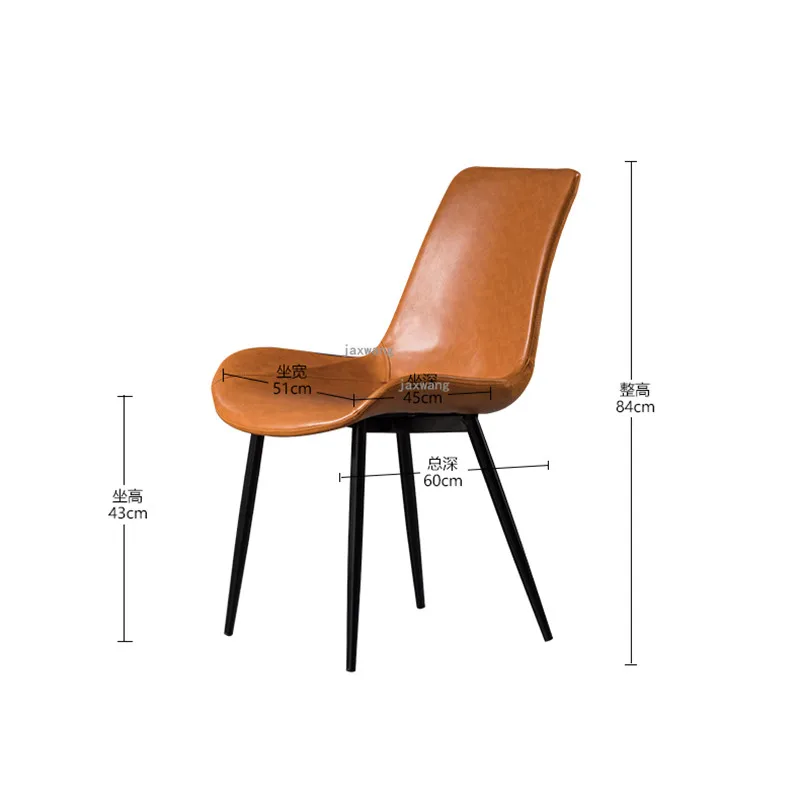 Современный кожаный стул для столовой Nordic INS Модная Мебель для гостиной Кресло для отдыха со спинкой Минималистичный кухонный стол Стул Изображение 5